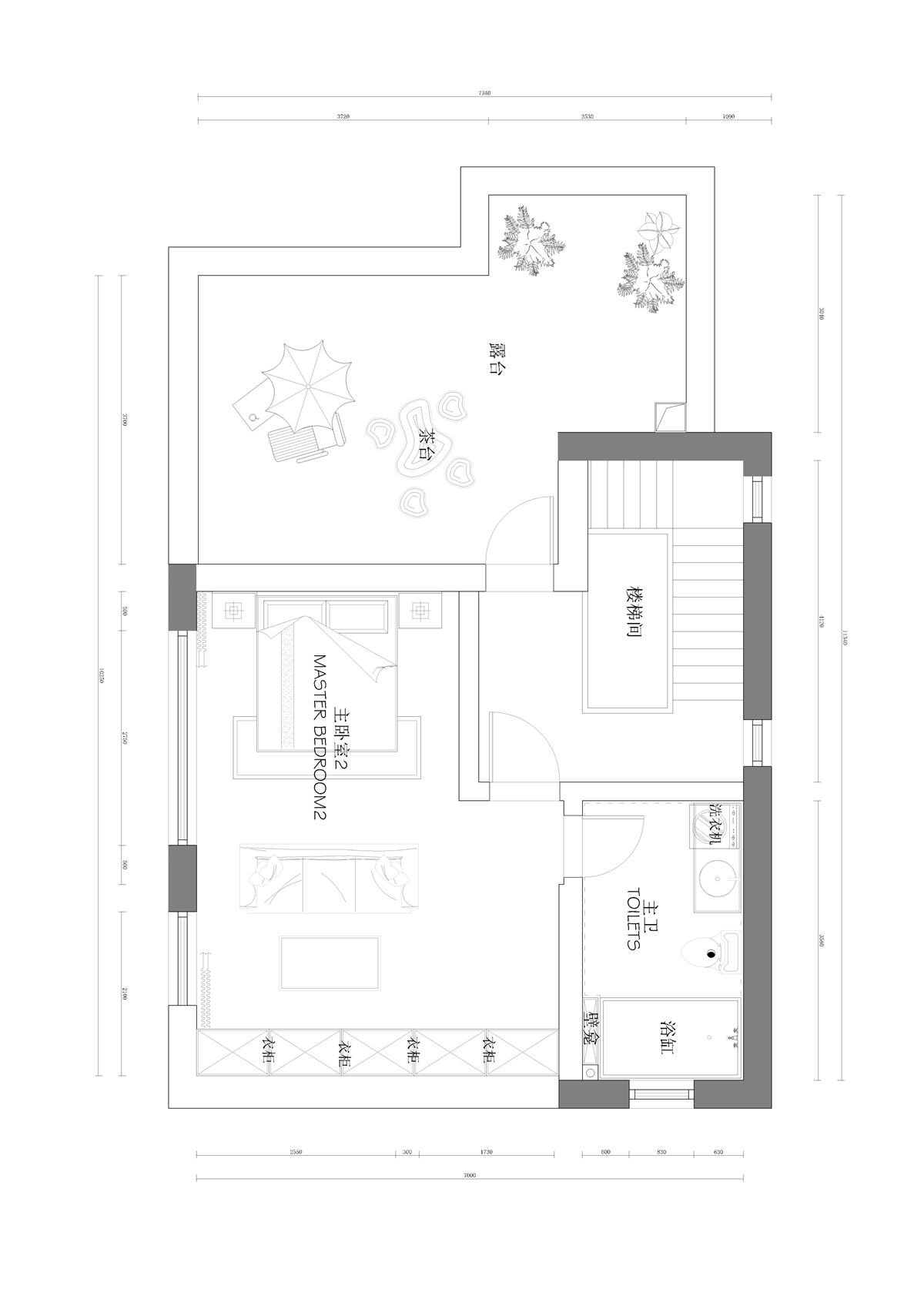 天山国宾一号院 158㎡平面布置图 二楼