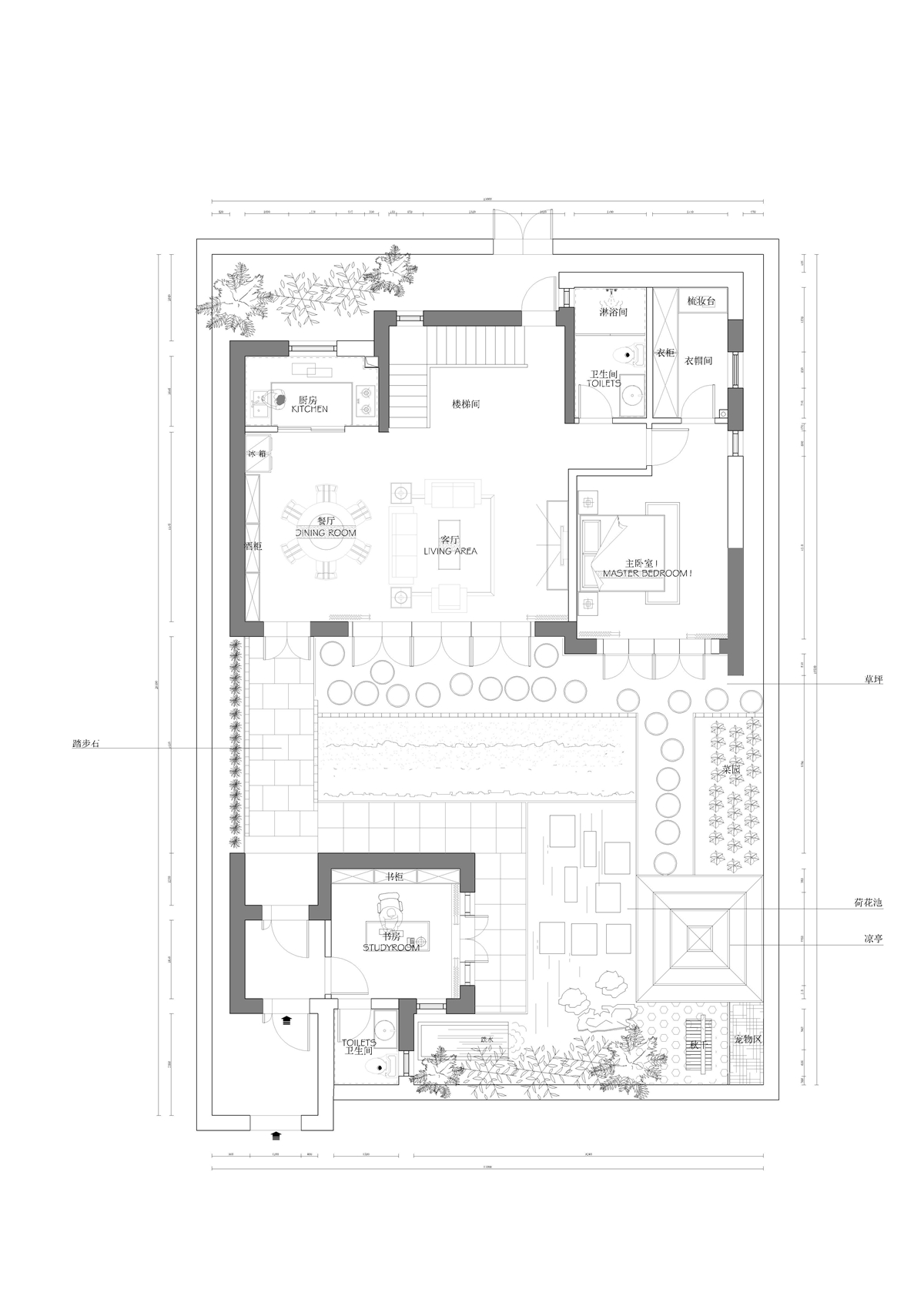 天山国宾一号院 158㎡平面布置图 一楼